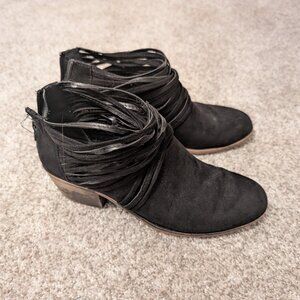 Fergalicious Black Fringe Bootie